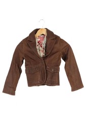TOMMY HILFIGER Mädchen Lederjacke Gr. 128 (8 Jahre) Braun Vintage Casual