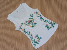 Original ESCADA Shirt/Top/Oberteil bestickt Perlen&Pailletten Damen weiß Gr. 38