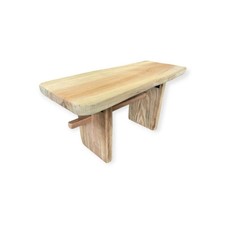 Massivholz Bank aus Kiefernwurzel Kleine Naturholz-Sitzbank #L
