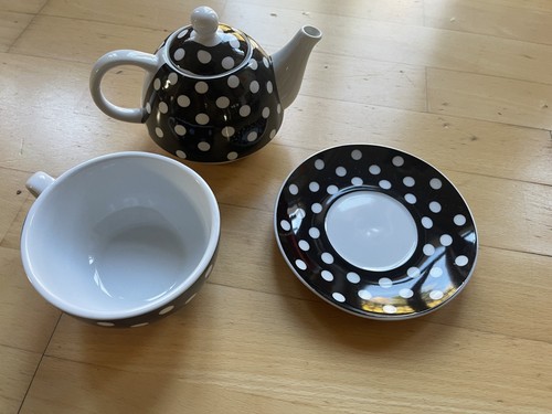 Teekanne tasse weiß schwarz - teekanne,