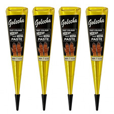 4x Tube Original - Golecha Henna Cone 25g – Mehndi Paste - (schwarz)