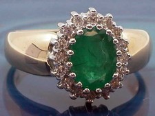 BRILLANT SMARAGD RING 585/000