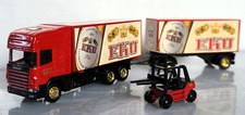 EKU Pils Grell Minitruck Werbetruck Sammeltruck Scania 124L+Anhänger + Stapler