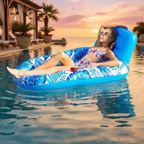 Pool schwebebett mit sitzlehne - pool-schwebebett,