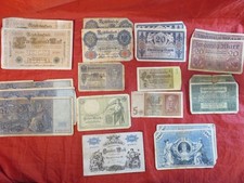 20 alte Geldscheine,Deutschland/Badische Bank,Reichsbanknoten,Reichskassenschein