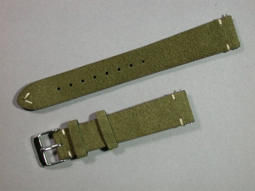 Wildleder uhrenarmband grün - wildleder,