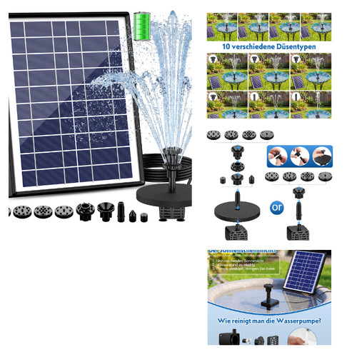 Solarbrunnen mit batterie - 6,5w,