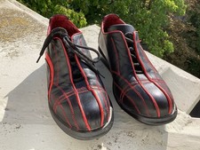 Donna Carolina Damen Leder Schnürschuhe Leder schwarz/ rot paspeliert Gr.38 ?