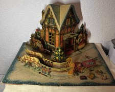 KUBASTA ČSSR  Pop Up Buch / Kulissenbuch  Weihnachten Weihnachtsmann um 1965