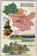 13508076 - 1000 Tiergarten Landkarte Brandenburg-Mecklenburg Hist. Muehle