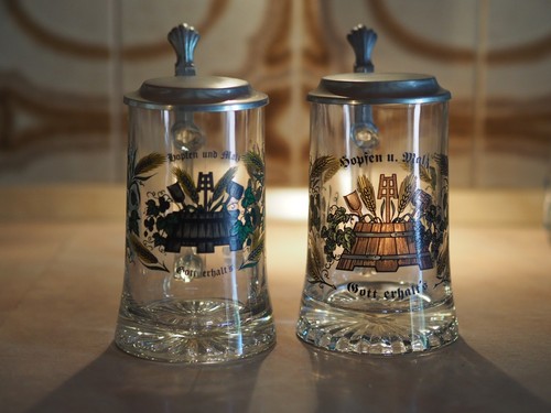 Glas bierkrug mit - 2x,