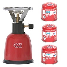 Camping Gaskocher Kohleanzünder Gasbrenner inkl. 3 Kartuschen