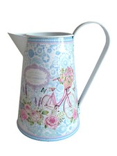 Kanne Vintage Flower Fahrrad Metall Retro Milchkanne Shabby Stil Dekokanne 