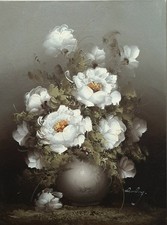 Anton Domberg "Weiße Rosen"