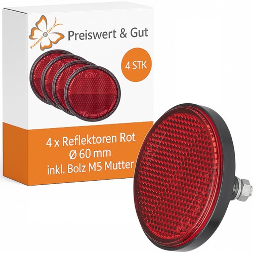 Rückstrahler ø60 mm rot - 4,