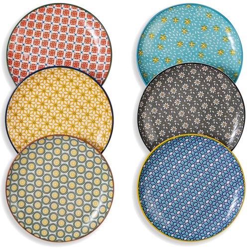 Porzellanteller bunt 20cm set - porzellanteller,
