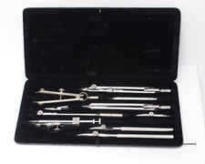 Esero Shcola Chrom Original Zirkelkasten Antikes Reisezeug + ETUI  Nr.923