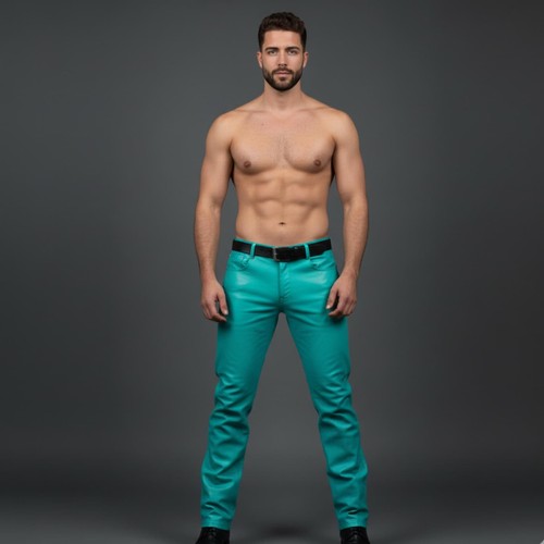 Herren neu türkis - neu, leder
