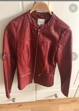 GUESS Damen Lederjacke Rot