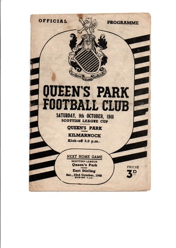 Queens park v kilmarnock - 48/49,