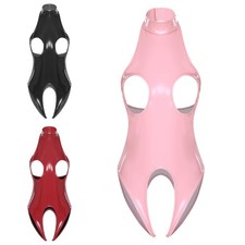 Damen Pu Leder Bodysuit