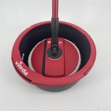Vileda Spin & Clean Mop, Schwarz und Rot, runder und kompakter Eimer