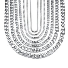 PANZERKETTE 2 mm - 10 mm Massiv Edelstahl Halskette 30 cm - 120 cm Herren Damen 