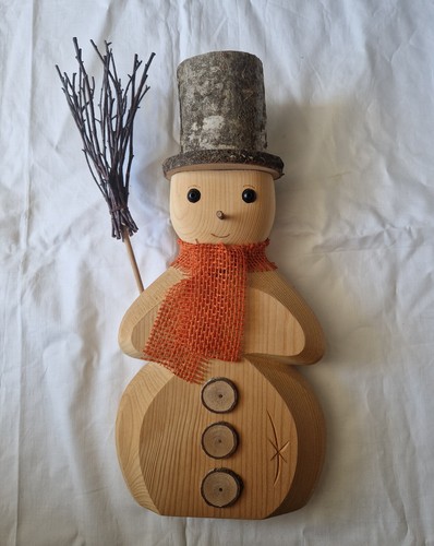 Figur aus holz schneemann - aus,