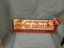 Tankstellen Stahlblechschild, No Smoking, Retro Dekoration
