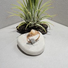 Jugendstil rosa Opal Ring Andenopal Bandring rosé vergoldet Silber 925/- Vintage