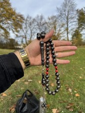 Schwarze Koralle Tasbih 33 Perlen Gebetskette Rosenkranz