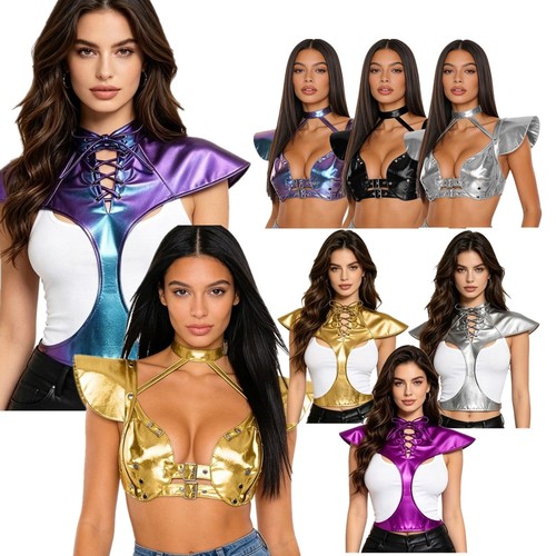 Damen metallic crop top - metallic,