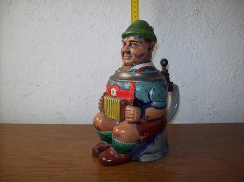 Gerz bierkrug mit - bierkrug, zinndeckel