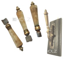 Baskülegriff antik Fenstergriff alt Schwengel Gründerzeit Messing Horn