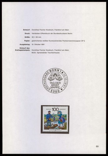 Brd schmuckblatt 1991 tag - brd,