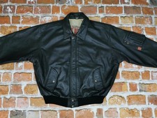 *DAKOTA USA VINTAGE PILOTEN FLIEGER BOMBER LEDERJACKE*SCHWARZ*GR: L*TIP TOP