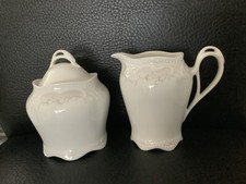 Milchkännchen Zuckerdose Königlich Pr. Tettau Rubin Creme weiße Glockenblume