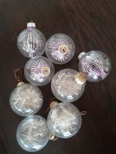 8 Stück DDR Fadenkugeln Glaskugeln 