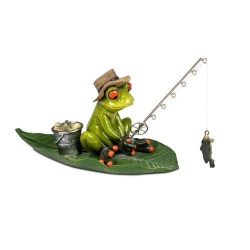 Dekofigur frosch angler - dekofigur,