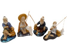 Konvolut China Figuren " Die Angler " Shiwan Mudman Keramik