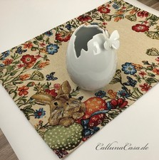 #11241b Platzset Tischset Tischdecke Ostern Gobelin Landhaus 4er SET Premium NEU