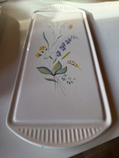 Kuchenplatte, Porzellan, Blumendekor, 37x14cm