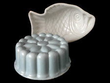 2 Keramik Backformen Pudding Sturzform Blume Fisch