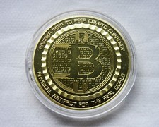 BTC Coin  Silk Road 24K vergoldet - Krypto Souvenir