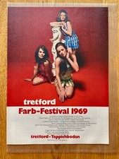 tretford Teppichboden Wesel Farb-Festival retro 1969 Vintage Ad Werbung Reklame