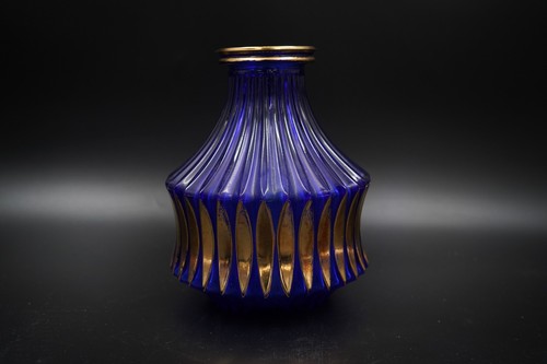 Alte vase glas blau - alte, gold