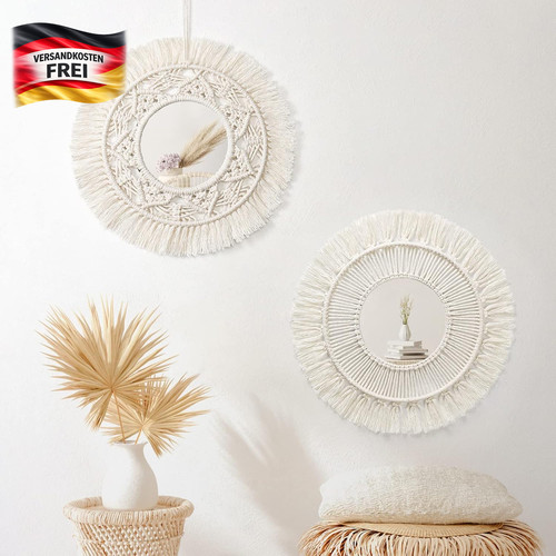 Makramee wandspiegel 2er set - makramee,