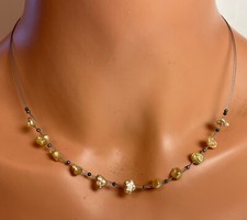 Schlichtes Perlendrahtcollier Perle Süßwasser Zuchtperle 44 cm lang