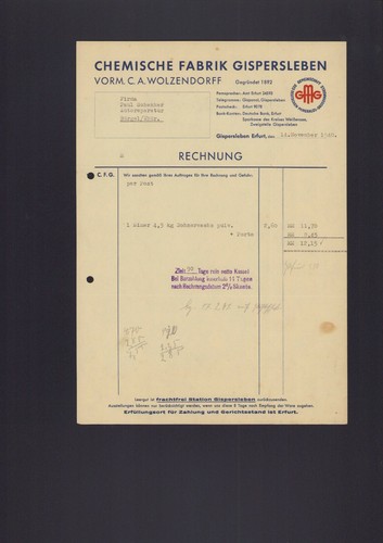 Gispersleben rechnung 1940 - gispersleben,,