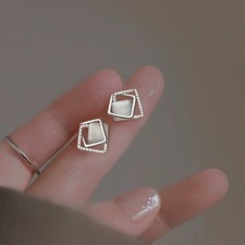 Quadrat Ohrringe 925 Sterling